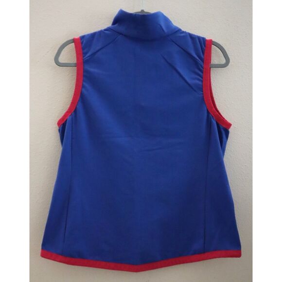 RLX Ralph Lauren Women's Sz M Blue/Pink Terry Sleeveless Full-Zip Vest - Picture 2 of 13